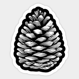 Geometric Pinecone Op Art Inspired by Nature Sticker